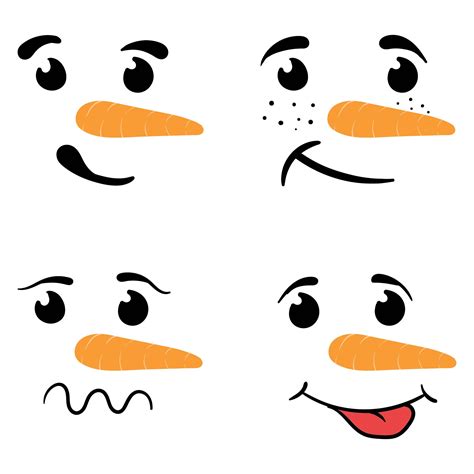printable snowman face template     printablee
