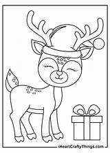 Christmas Coloring Pages Reindeers Reindeer Color Cute Pdf Tree sketch template