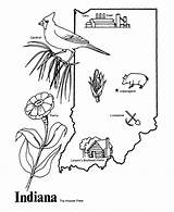 Indiana Coloring Map State Pages Printables Outline Flower Usa Printable Drawing States Limestone Stacks Minnesota Shape Matter Print Stone Crafts sketch template