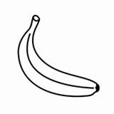 Banana Coloring Fruits Easy Small sketch template