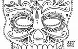 Printable Mask Dead Coloring Masks Sugar Pages Dia Muertos Template Skulls Los Face Printables Skull Pumpkin Color Templates Print Book sketch template