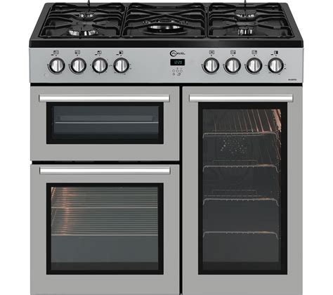 buy flavel mlnfrs  cm dual fuel range cooker silver black  delivery currys