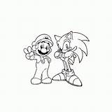 Sonic Mario Coloring Pages Coloriage Color Kids sketch template