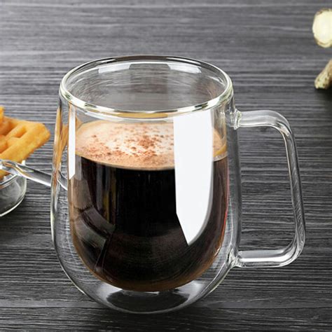 hot double wall glass milk coffee tea warmer cup mugs bar home office