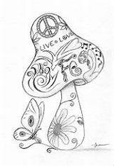 Trippy Mushrooms Stoner Hippie Doodle Gebrochenes Malvorlage Juliasalbum sketch template