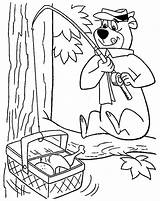 Coloring Picnic Basket Yogi Bear Fishing Pages Getdrawings Getcolorings sketch template