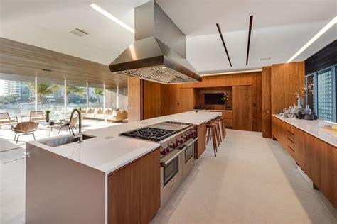 studio mk completes miami beach house    private lagoon luxury kitchen modern