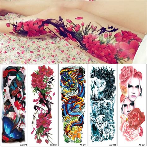 buy 16 designs full arm temporary tattoo sleeve
