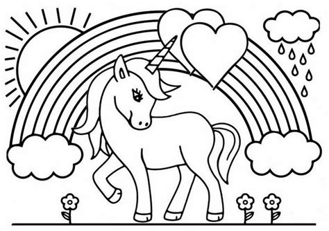 beautiful unicorn love coloring page mitraland