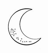 Crescent Moon Nature Coloring Lune Kb sketch template