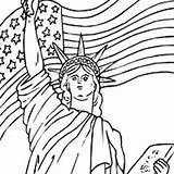Liberty Coloring Statue Pages Flag Surfnetkids Drawing Kids Lady American Getdrawings sketch template
