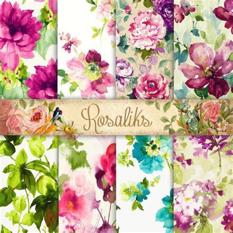 images  floral digital paper  pinterest
