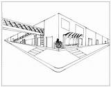 Fuga Punto Perspectiva Casa Arquitectura Buscar sketch template