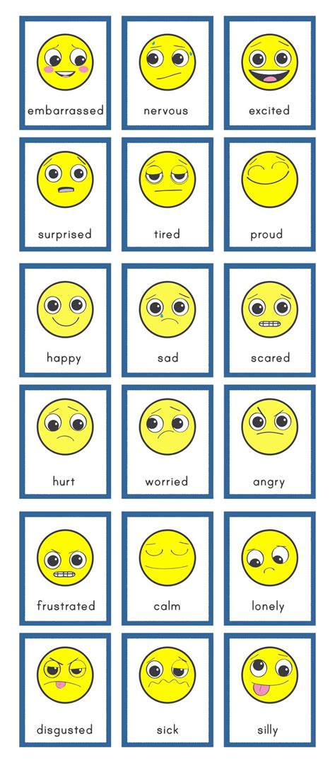 emotions printables printable templates