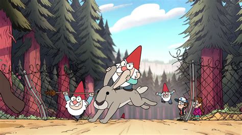 Image S1e20 Gnomes Riding Rabbit Png Gravity Falls