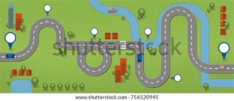 road map flat design vector illustration stock vector royalty