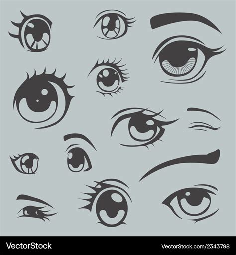 anime style eyes royalty  vector image vectorstock