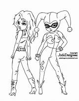 Quinn Harley Coloring Pages Deviantart sketch template