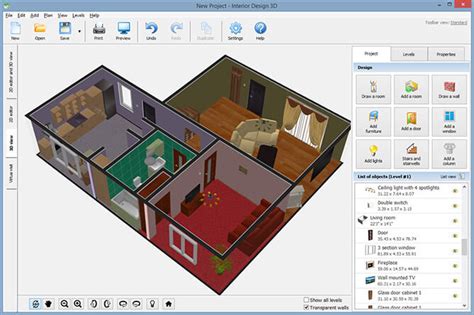 interior design software interface screenshots