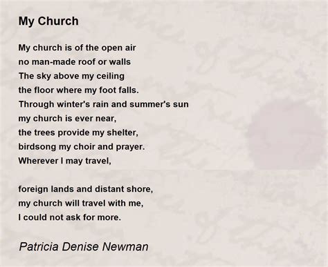 church  church poem  patricia newman