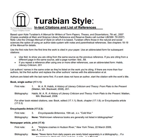 turabian template  word written instructions