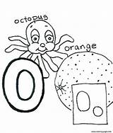 Coloring Alphabet Orange Octopus Pages Printable Choose Board sketch template