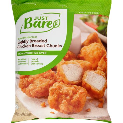 bare chicken breast chunks lightly breaded