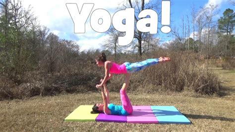 yoga challenge  partner yoga poses ft older sister youtube