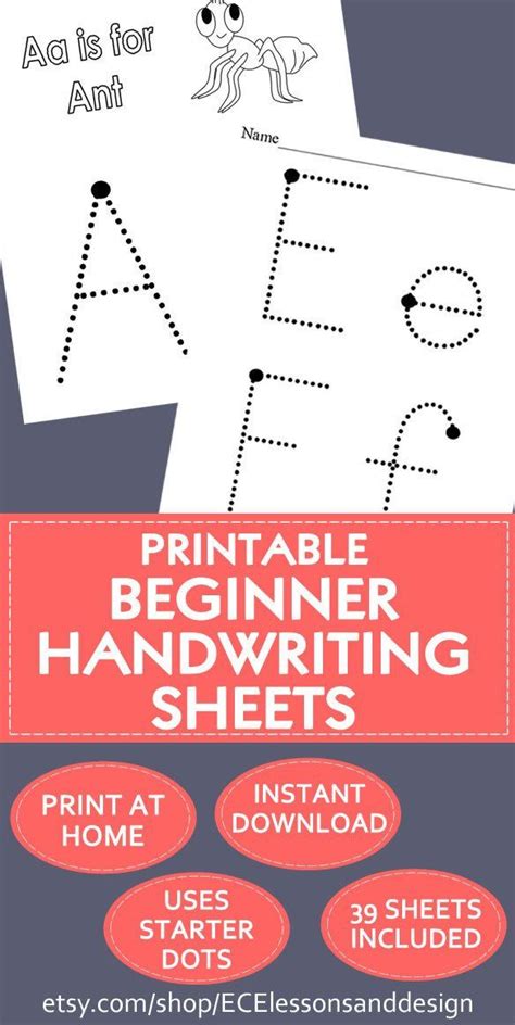 printable beginner handwriting sheets good  daycare homeschooling