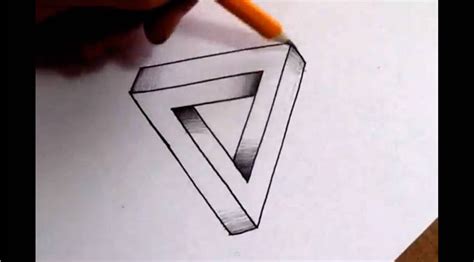 triangle illusion drawing  getdrawings