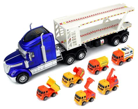 super construction power trailer childrens friction toy truck ready