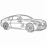 Rolls Wraith sketch template