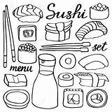 Sushi Food Doodle Drawing Japanese Cartoon Drawn Getdrawings sketch template