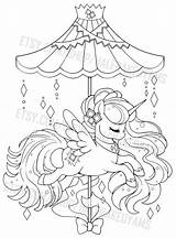 Coloring Pages Alicorn Unicorn Carousel Cute Ausmalbilder Sheets Yampuff Colouring Karussell Drawing Aurora Lineart Malen Visit Etsy Disney Pinnwand Auswählen sketch template
