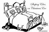 Christmas Colouring Pages Elves Sleeping Eve Caricatures Ireland sketch template