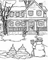 Coloring Pages Winter Christmas Snow Adults Snowman Printable Scene Season House Kids Coloringpages Sheets Fun Getdrawings 1001 Coloringpages1001 Choose Board sketch template