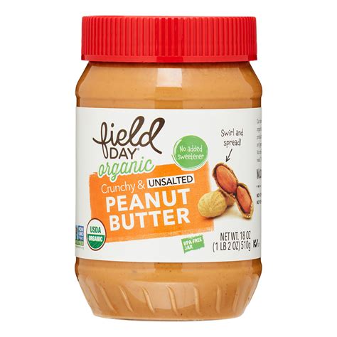 field day organic peanut butter crunchy unsalted  oz  count