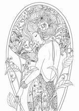 Coloring Pages Beautiful Adult Girl Adults Women Woman Color Beauty Coloriage Colouring Printable Sheets Colorier Coloriages Mandala Books Belle Getcolorings sketch template