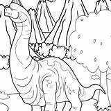 Brachiosaurus Coloring Dinosaur sketch template