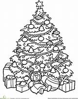 Christmas Presents Coloring Tree Part sketch template