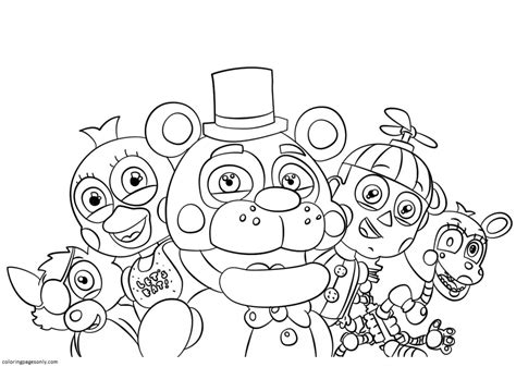 nights  freddys  characters coloring page  printable