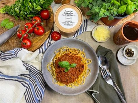 onesie spaghetti bolognese  parmesan cheese chilled meals
