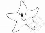 Starfish Cartoon Coloring Ocean Happy sketch template