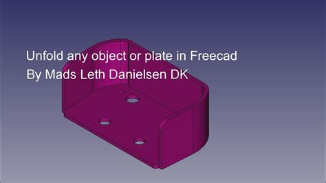 freecad unfold  object  plate youtube