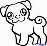 Pug Coloring Pages Drawing Puppy Kids Draw Printable Dog Cute Print Easy Color Step Cartoon Outline Pugs Colouring Drawings Simple sketch template