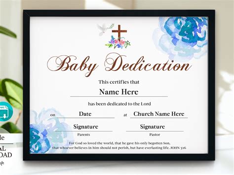 boy baby dedication certificate baby dedication certificate etsy