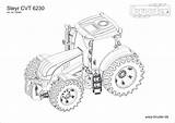 Traktor Steyr Deere Ausmalen Ausmalbilderpferde sketch template