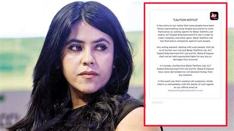 Ekta Kapoor Files A Police Complaint Against Fake Casting Calls Made