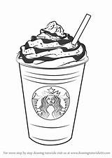 Starbucks Coloring Frappuccino Draw Drawing Pages Coffee Frap Frappucino Step Drawingtutorials101 Tumblr Cute Drawings Drink Printable Sheets Logo Food Tutorials sketch template