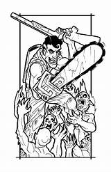 Evil Dead Ash Clipart Coloring Pages Library Template sketch template
